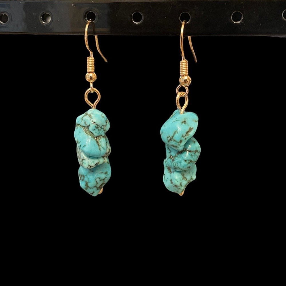 3 for $15 turquoise howlite chip earrings